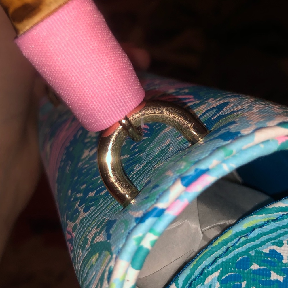 Lilly Pulitzer Botanical Green Holiday In The Sun GWP Top Handle Bag - Picture 14 of 16